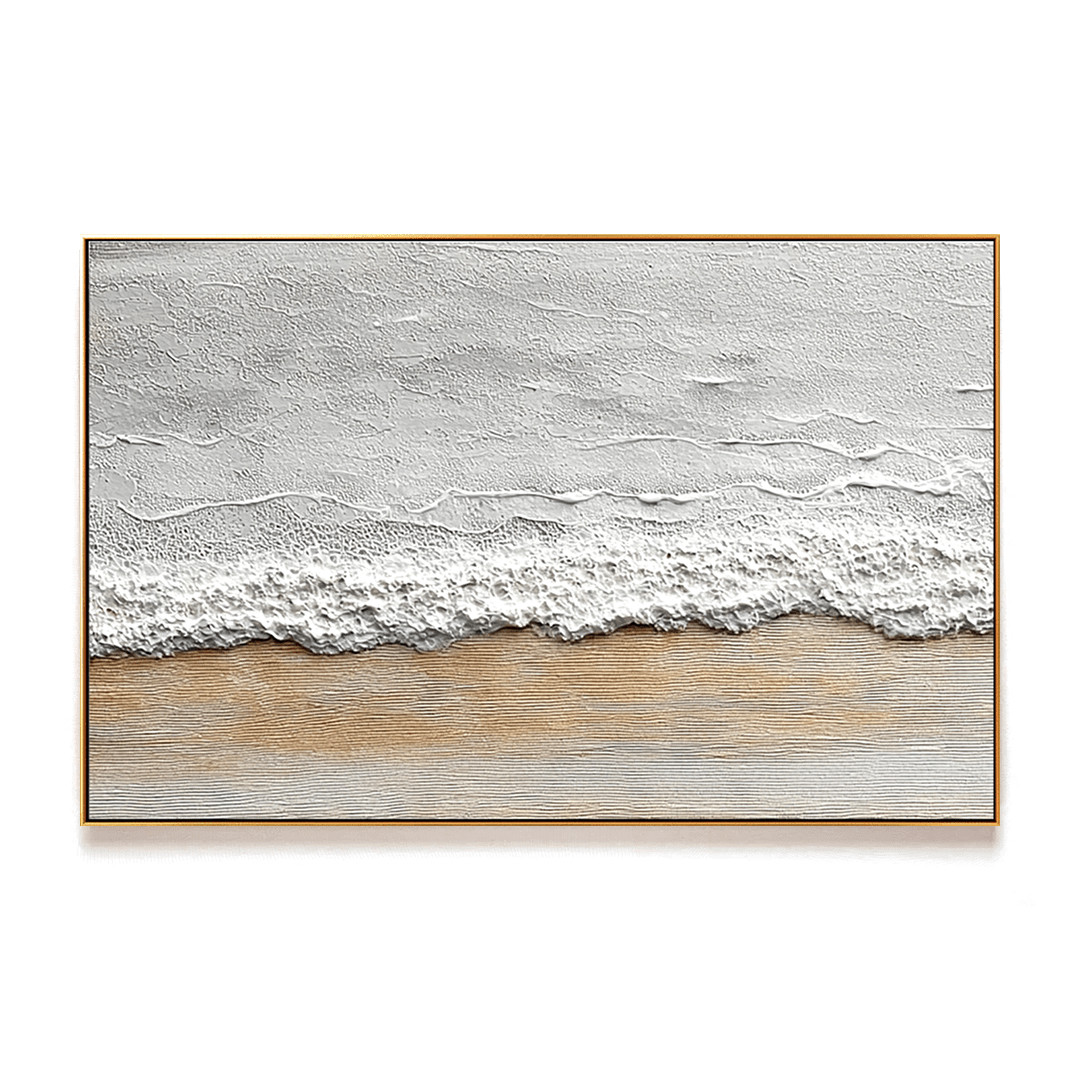 Coastal Whisper – White Beige Textured Painting #93033 Painting artwepaint 