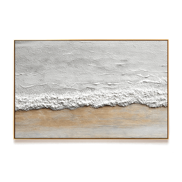 Coastal Whisper – White Beige Textured Painting #93033 Painting artwepaint 