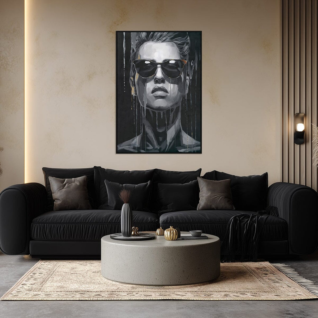 Cold Vision - Monochrome Sunglasses Portrait#M9005 Painting artwepaint 