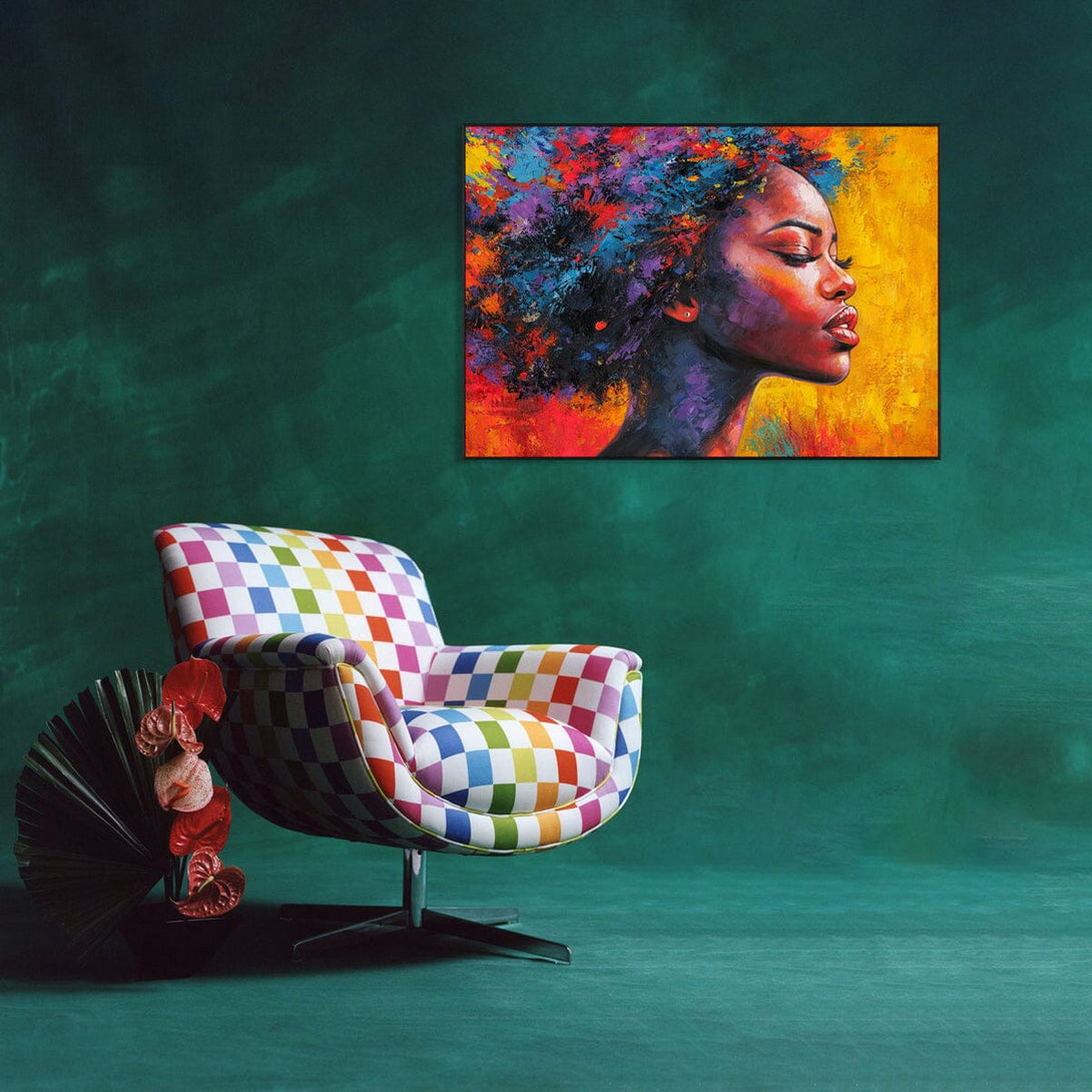 Colorful Abstract-Portrait with Vibrant Hair #P2782 Painting artwepaint 