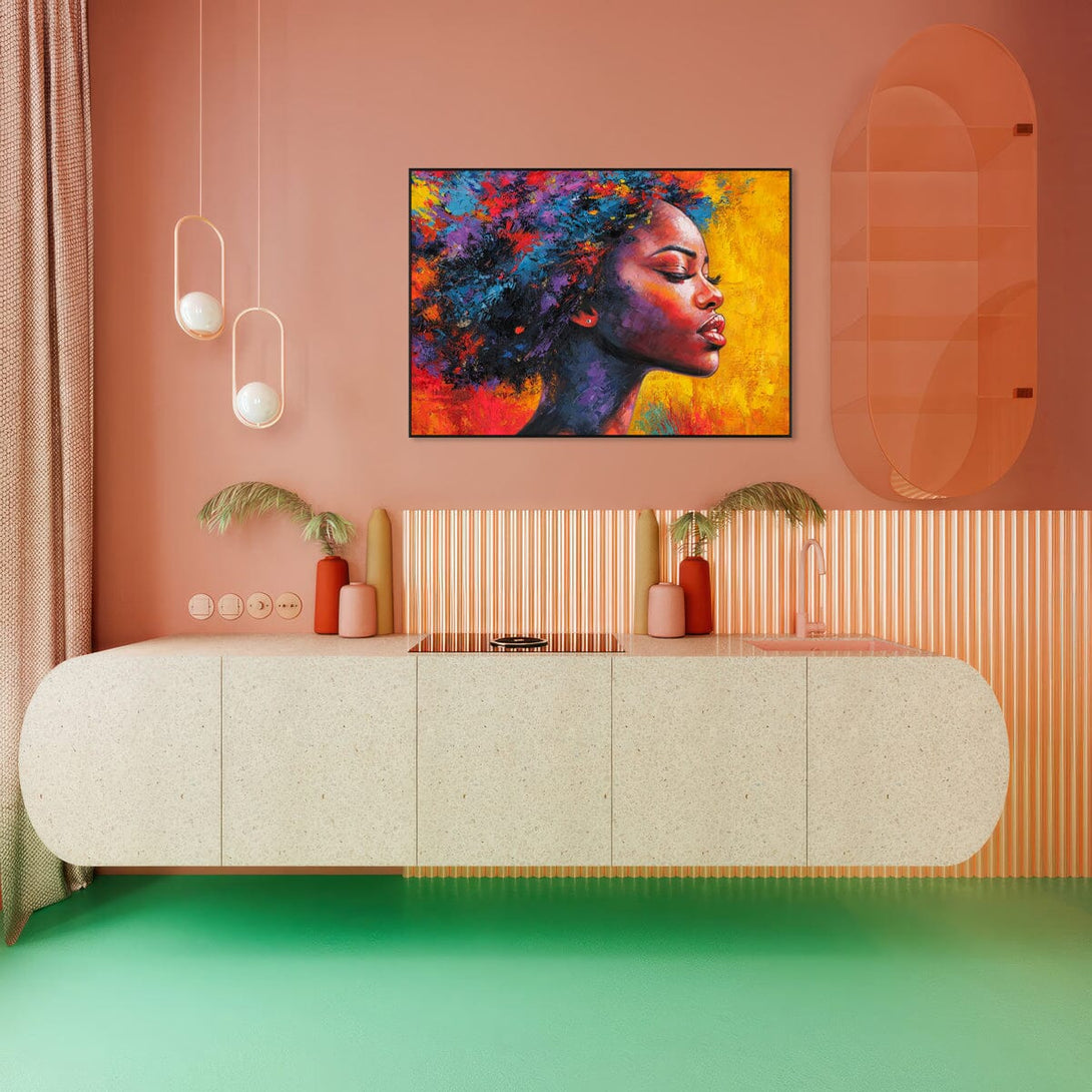 Colorful Abstract-Portrait with Vibrant Hair #P2782 Painting artwepaint 
