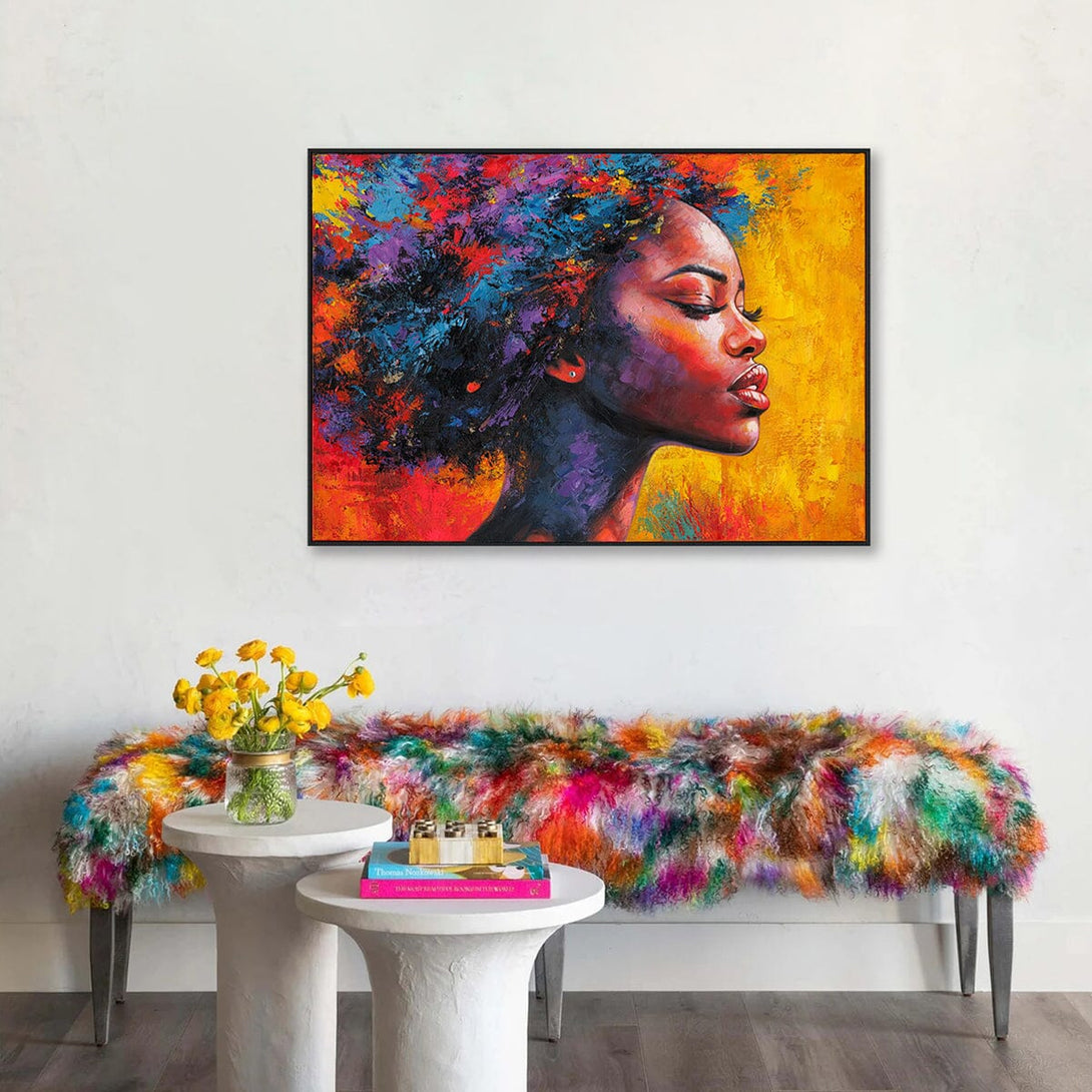 Colorful Abstract-Portrait with Vibrant Hair #P2782 Painting artwepaint 