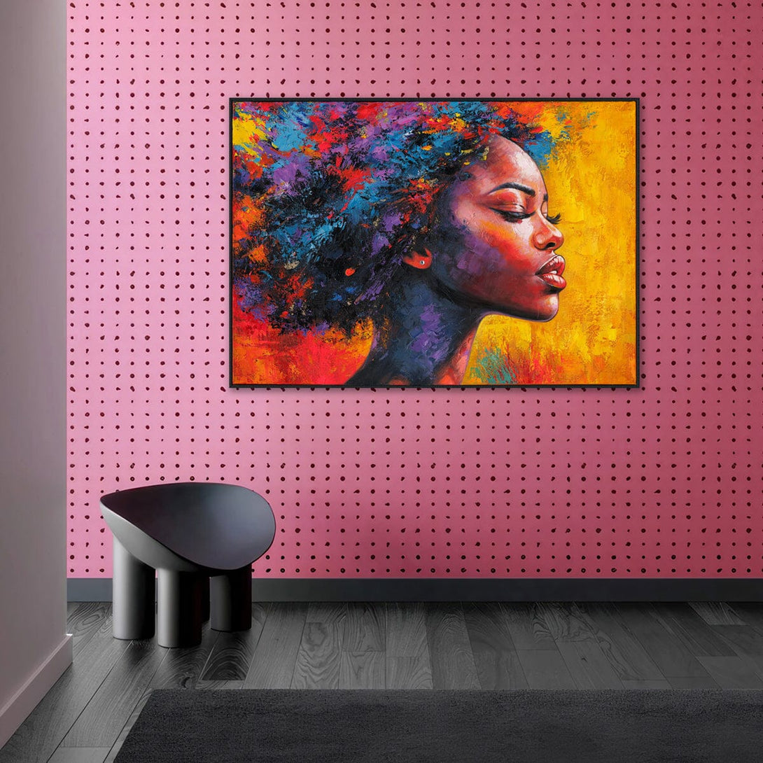 Colorful Abstract-Portrait with Vibrant Hair #P2782 Painting artwepaint 