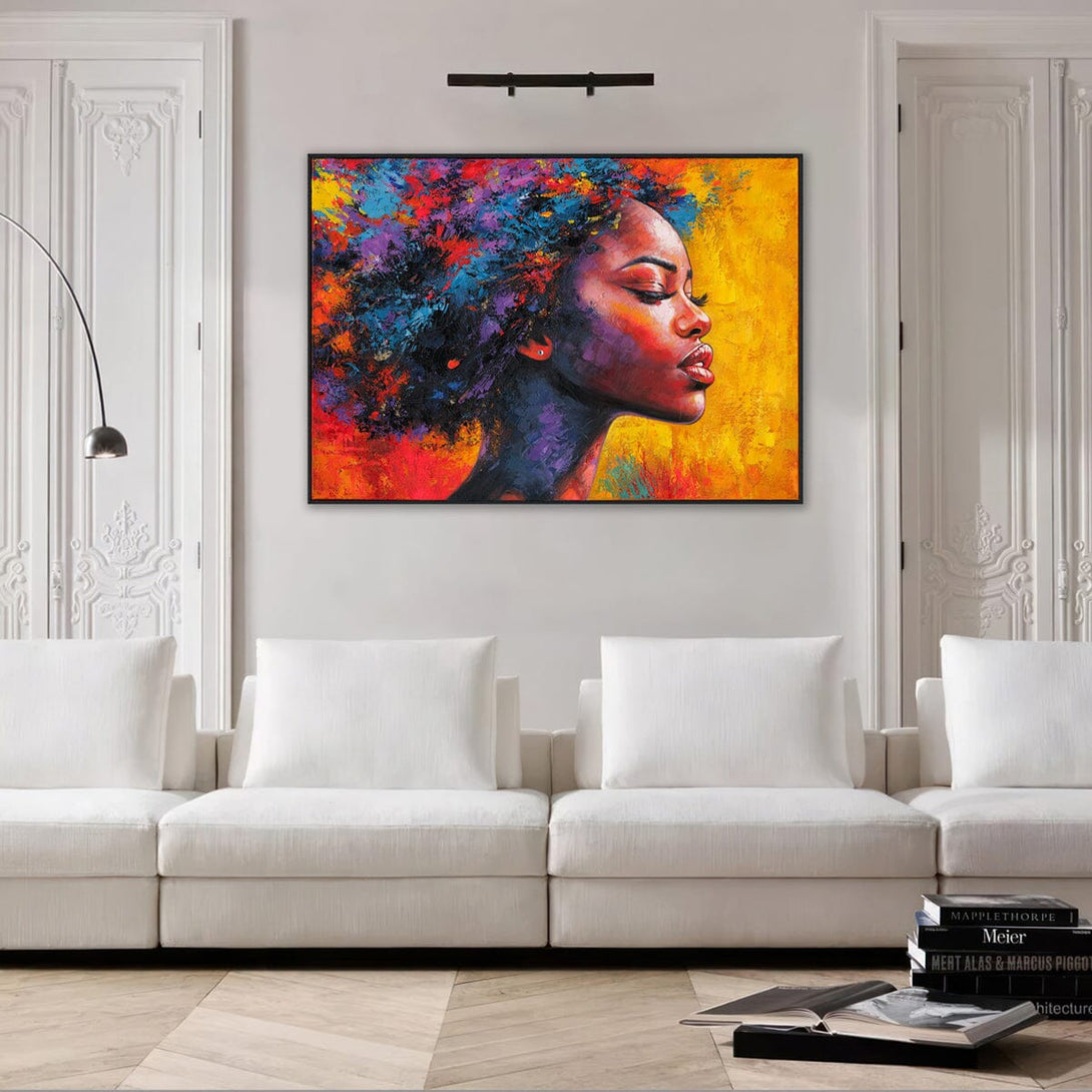Colorful Abstract-Portrait with Vibrant Hair #P2782 Painting artwepaint 