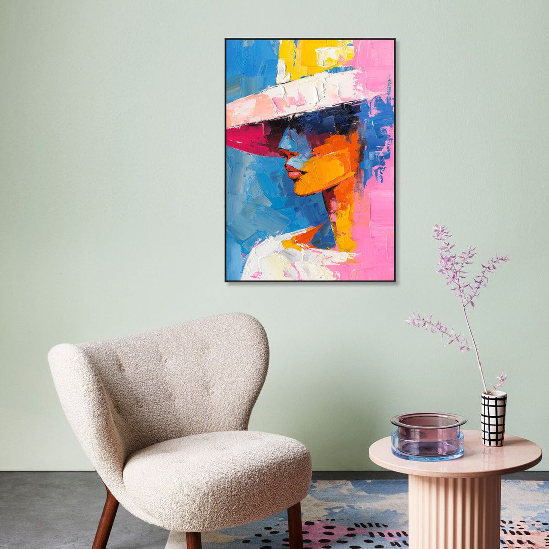 Colorful Hat-Modern Woman Portrait #P2760 Painting artwepaint 