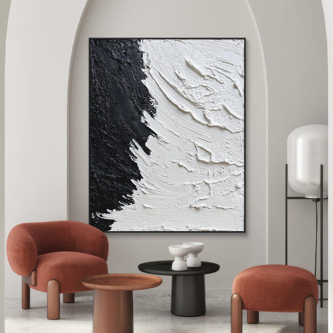 Contrast Flow – Textured Black and White Painting #93019 Painting artwepaint 