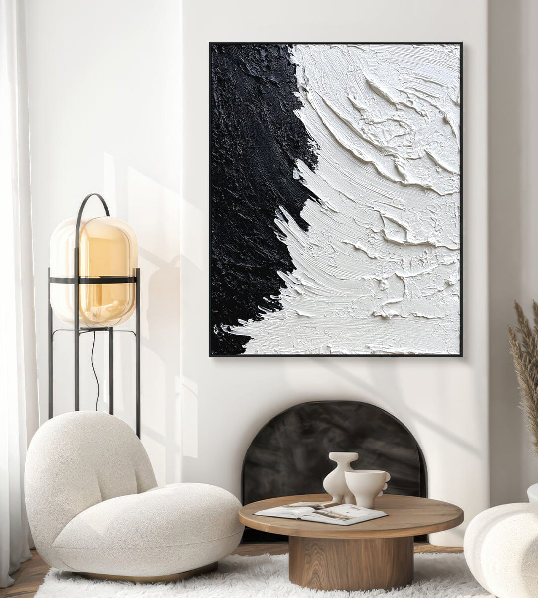Contrast Flow – Textured Black and White Painting #93019 Painting artwepaint 
