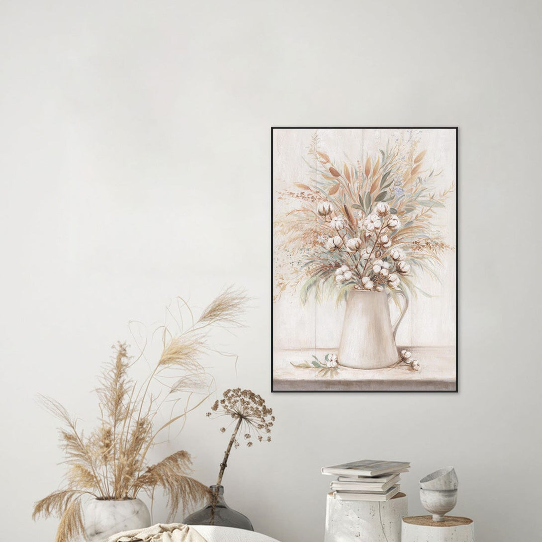 Cotton Bouquet - Rustic Neutral Painting#L4686 Painting artwepaint 