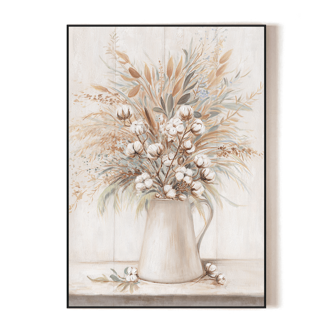 Cotton Bouquet - Rustic Neutral Painting#L4686 Painting artwepaint 