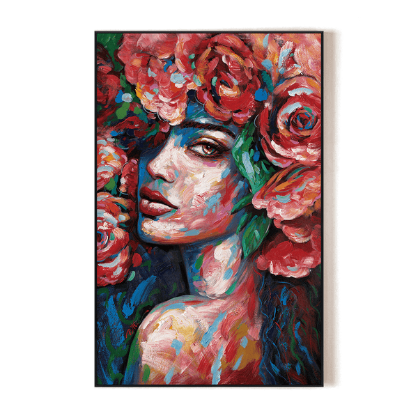 Crimson Bloom - Rose Crown Portrait#L0123 Painting artwepaint 