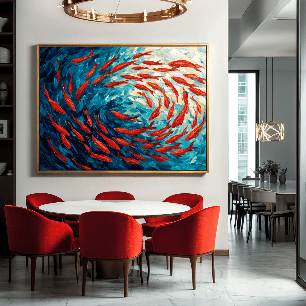 Crimson Current – Flowing Koi Abstract Painting #awp2 Painting artwepaint 
