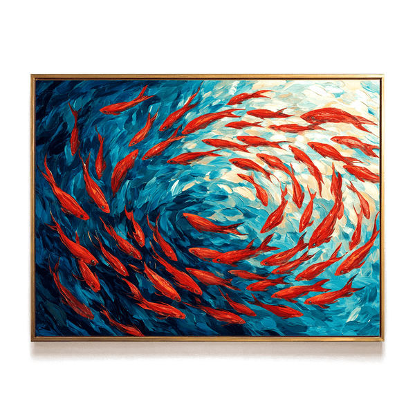 Crimson Current – Flowing Koi Abstract Painting #awp2 Painting artwepaint 