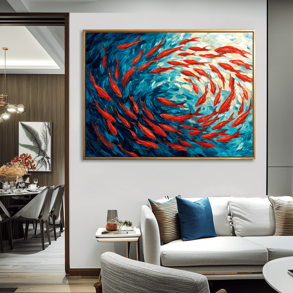 Crimson Current – Flowing Koi Abstract Painting #awp2 Painting artwepaint 