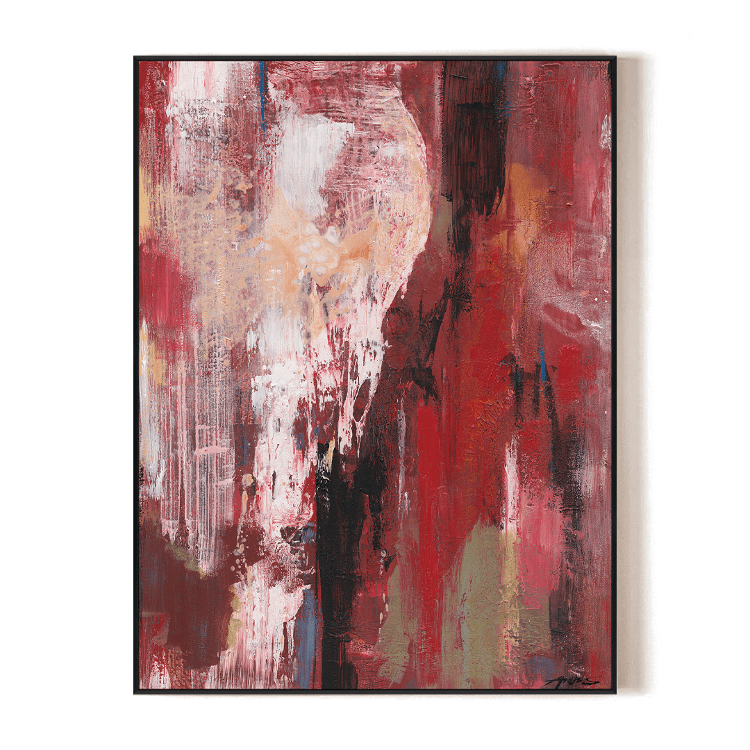 Crimson Flow - Red Abstract Expression #M5665 Painting artwepaint 