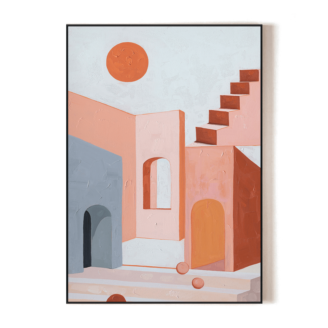 Crimson Horizon - Minimal Surreal Abstract #J2530 Painting artwepaint 