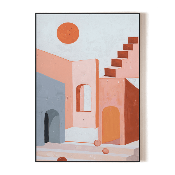 Crimson Horizon - Minimal Surreal Abstract #J2530 Painting artwepaint 