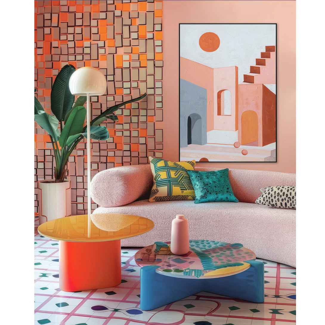 Crimson Horizon - Minimal Surreal Abstract #J2530 Painting artwepaint 