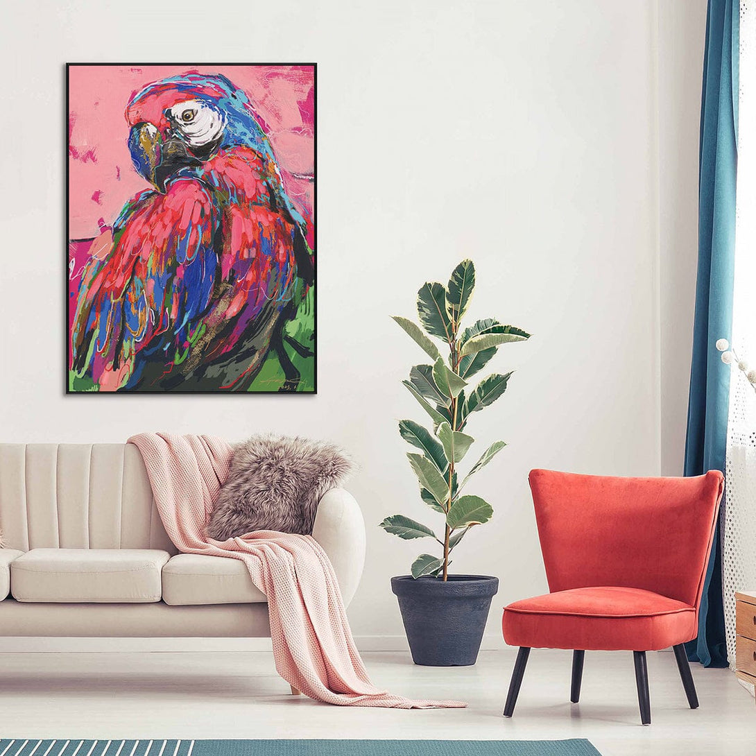 Crimson Majesty-Colorful Parrot Painting #M6018 Painting artwepaint 