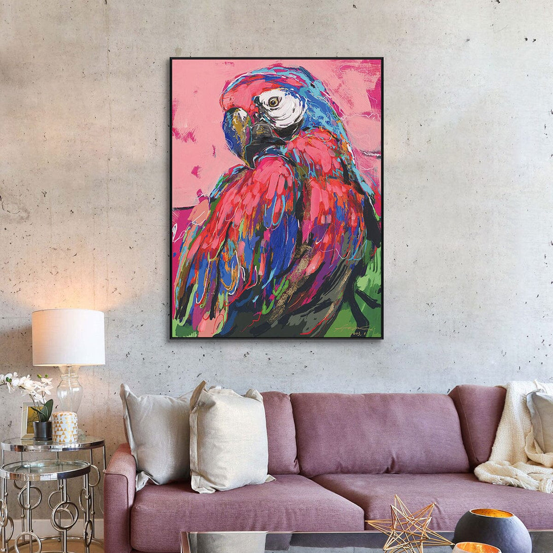 Crimson Majesty-Colorful Parrot Painting #M6018 Painting artwepaint 