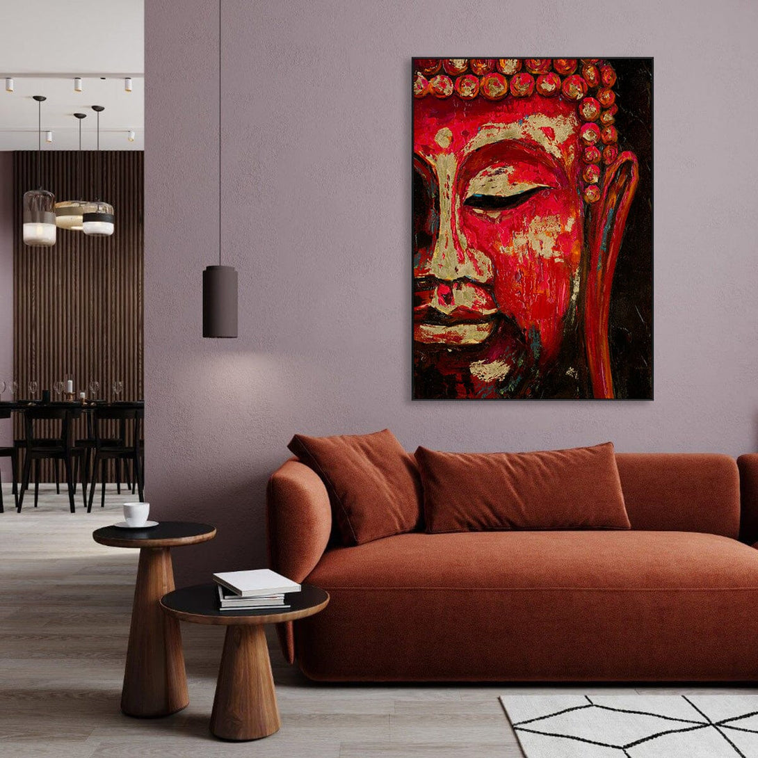 Crimson Majesty - Gilded Serenity Buddha #F0317 Painting artwepaint 