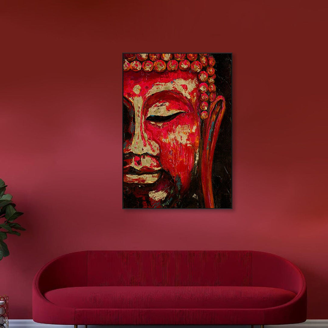 Crimson Majesty - Gilded Serenity Buddha #F0317 Painting artwepaint 