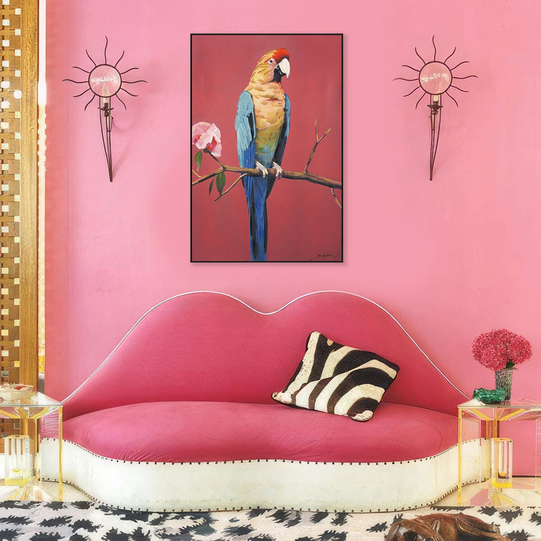 Crimson Plume - Macaw Oil Painting#M8061 Painting artwepaint 