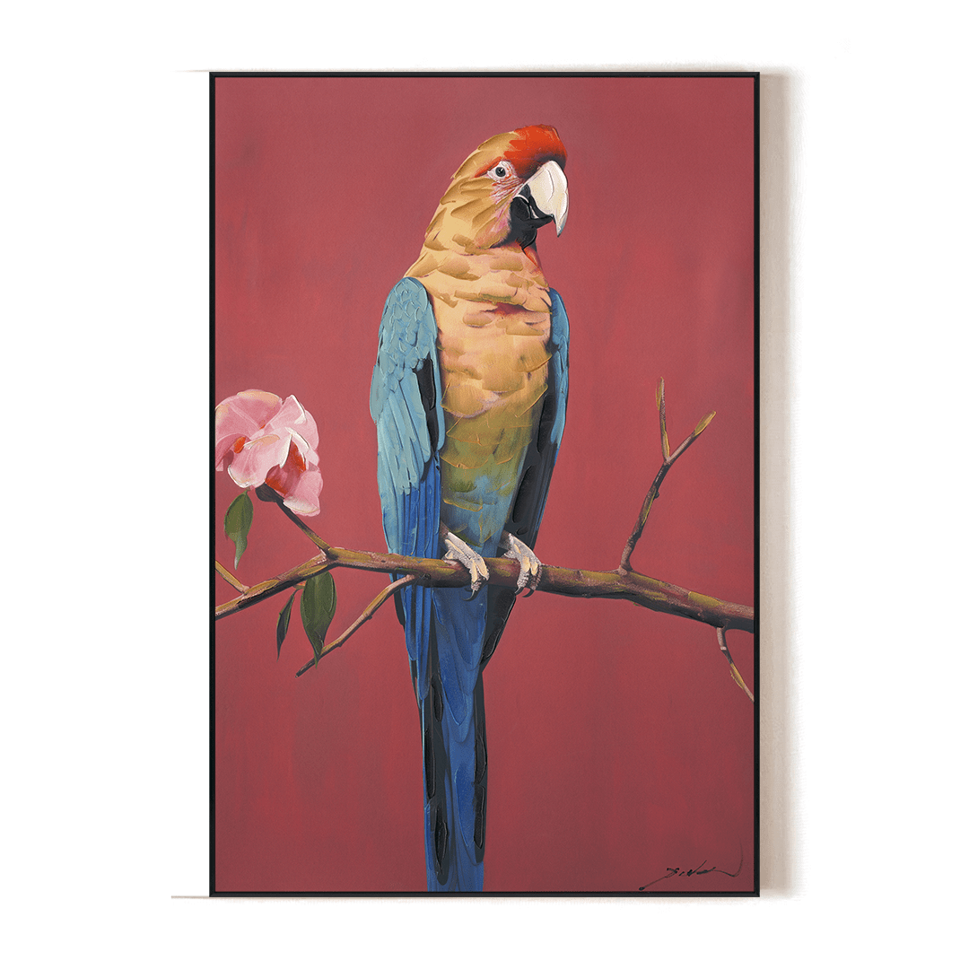 Crimson Plume - Macaw Oil Painting#M8061 Painting artwepaint 