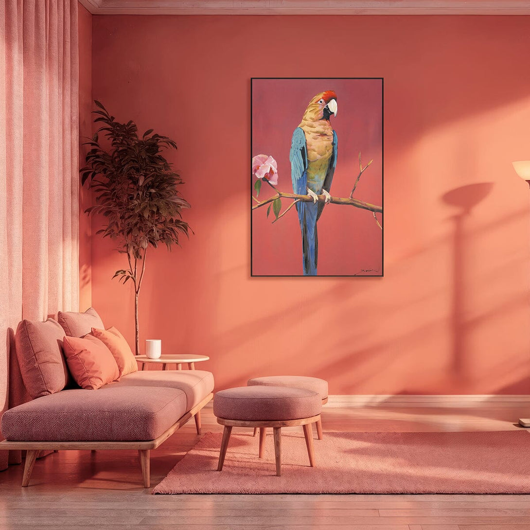 Crimson Plume - Macaw Oil Painting#M8061 Painting artwepaint 