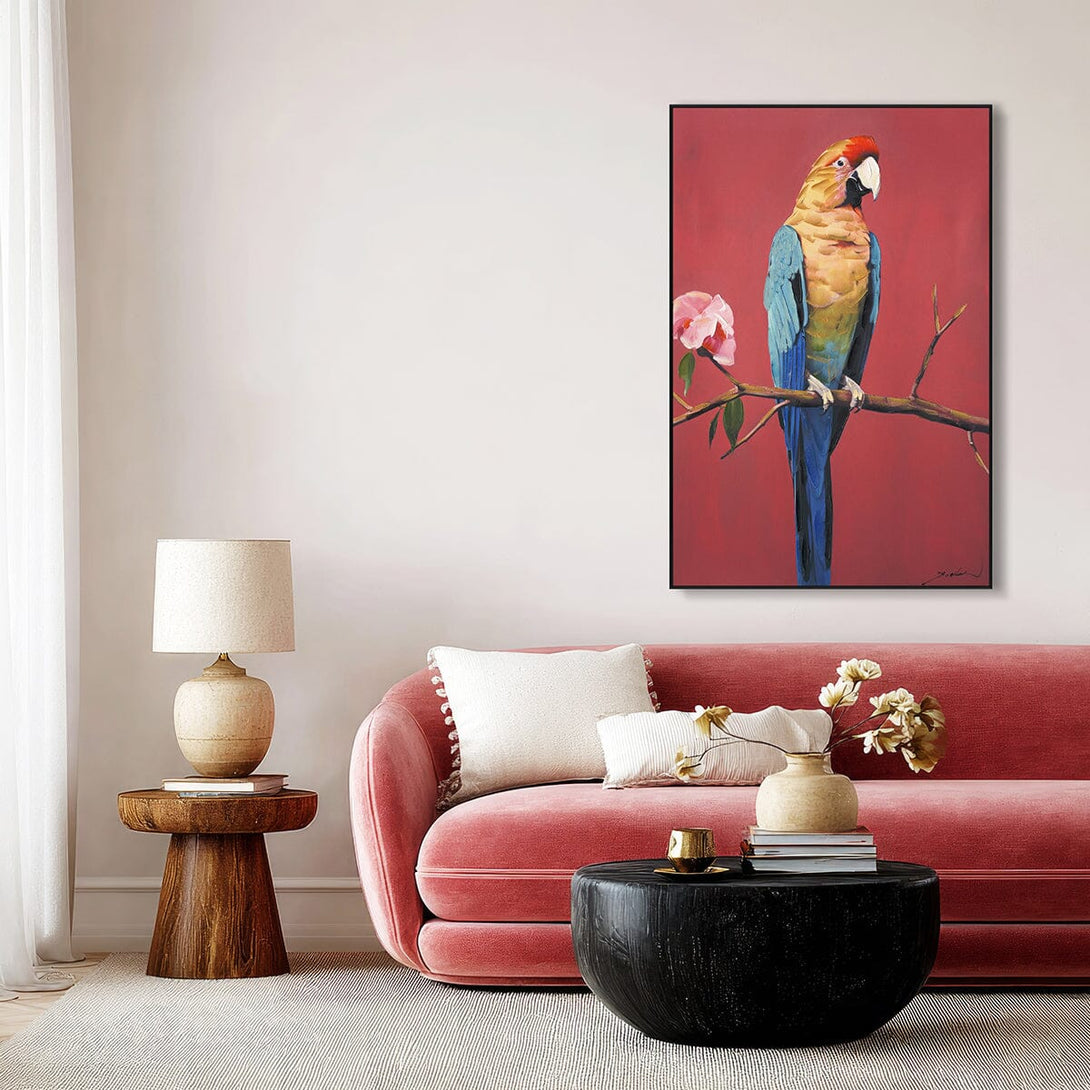 Crimson Plume - Macaw Oil Painting#M8061 Painting artwepaint 