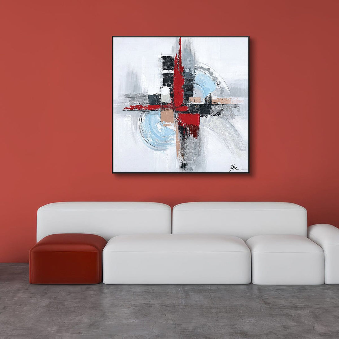 Cross of Red - Abstract Geometry #H7544 Painting artwepaint 