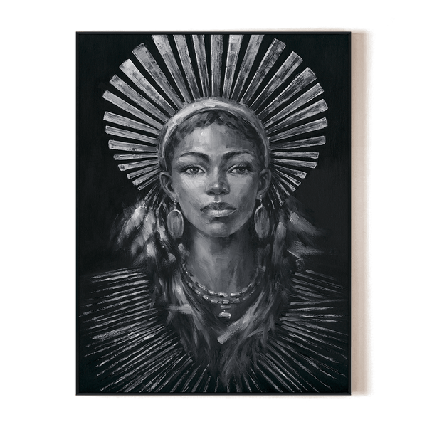 Crown of Radiance - Monochrome Icon Portrait#M0642 Painting artwepaint 