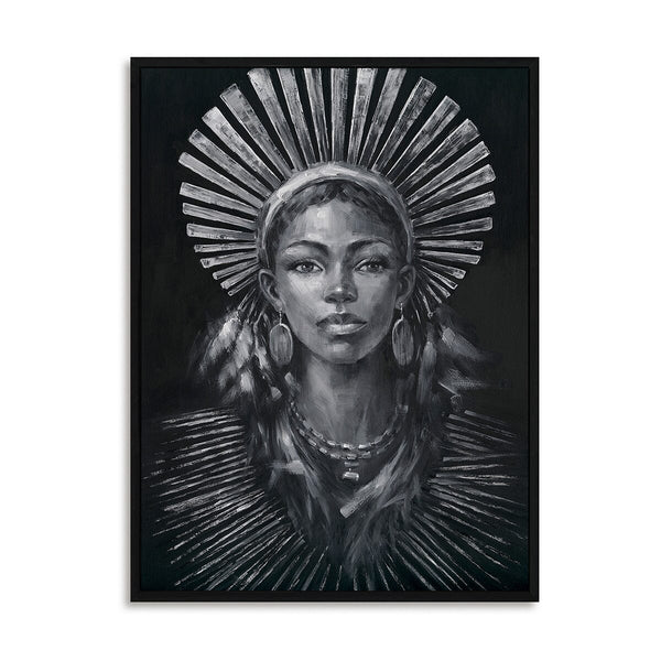 Crown of Radiance - Monochrome Icon Portrait#M0642 Painting artwepaint 