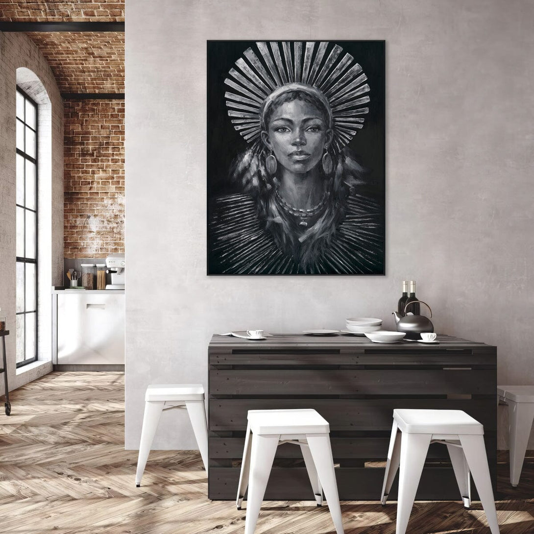 Crown of Radiance - Monochrome Icon Portrait#M0642 Painting artwepaint 