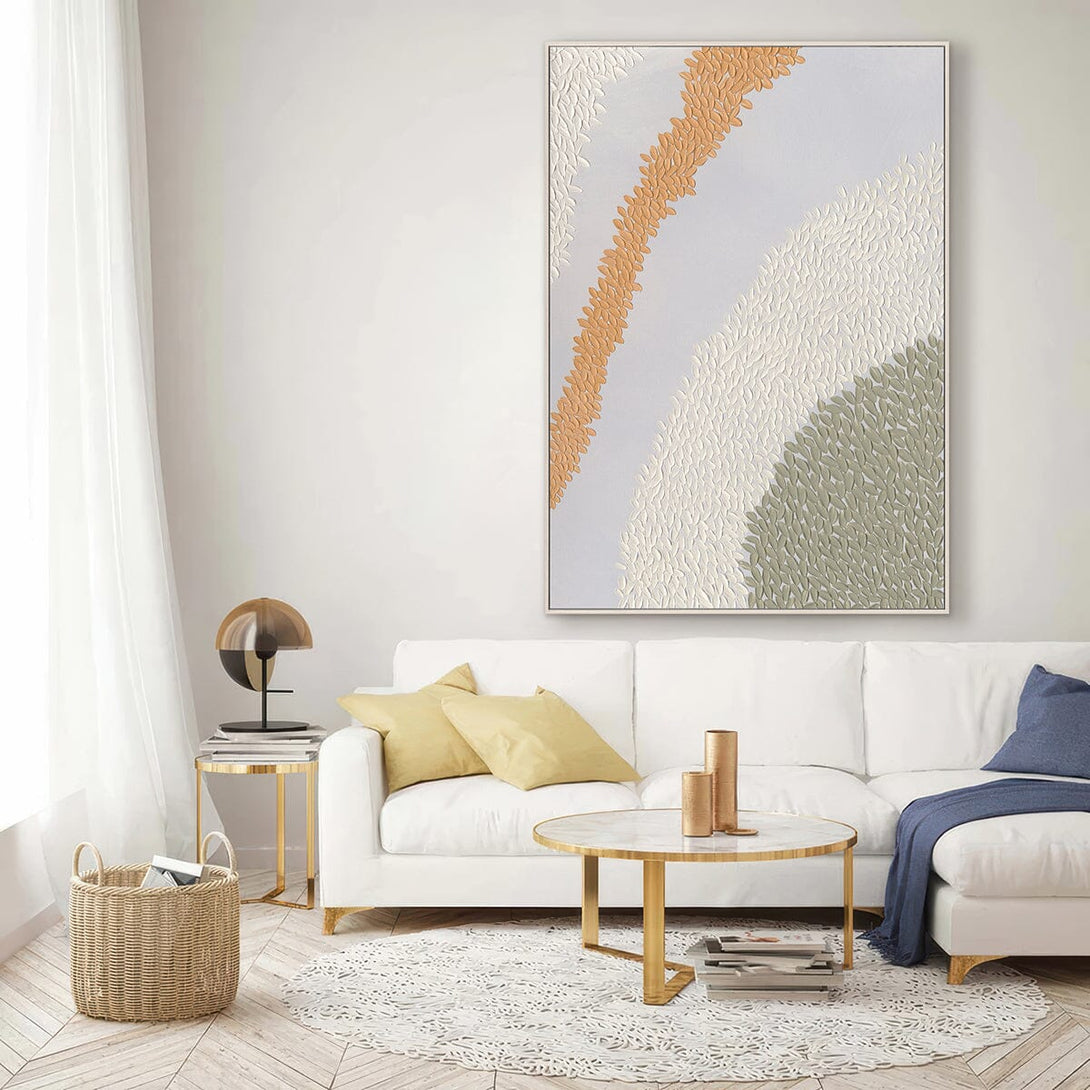 Curved Leaves-Textured Minimalist Painting #MM4637 Painting artwepaint 