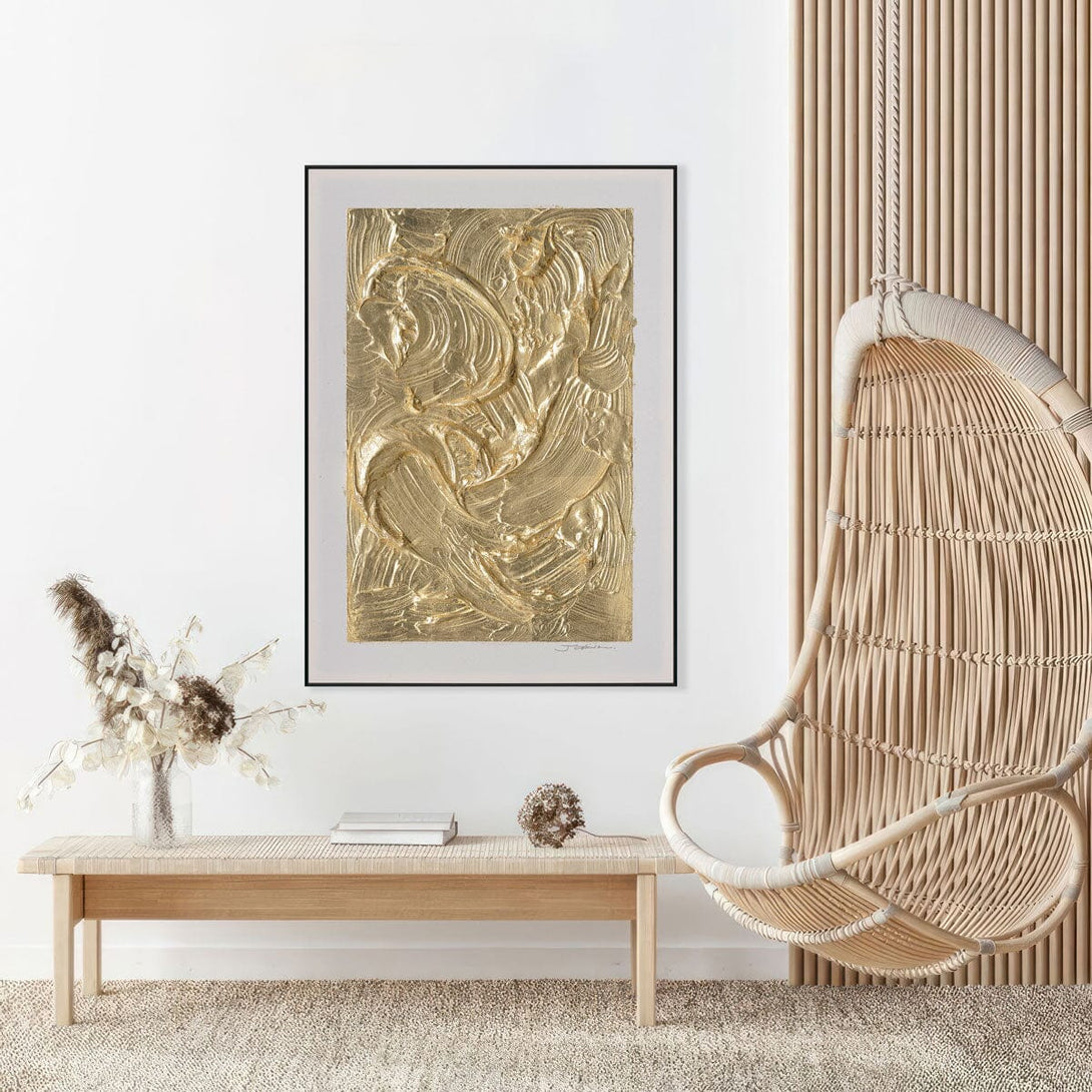 Dance of Light - Golden Textured Abstract #MM5009 Painting artwepaint 