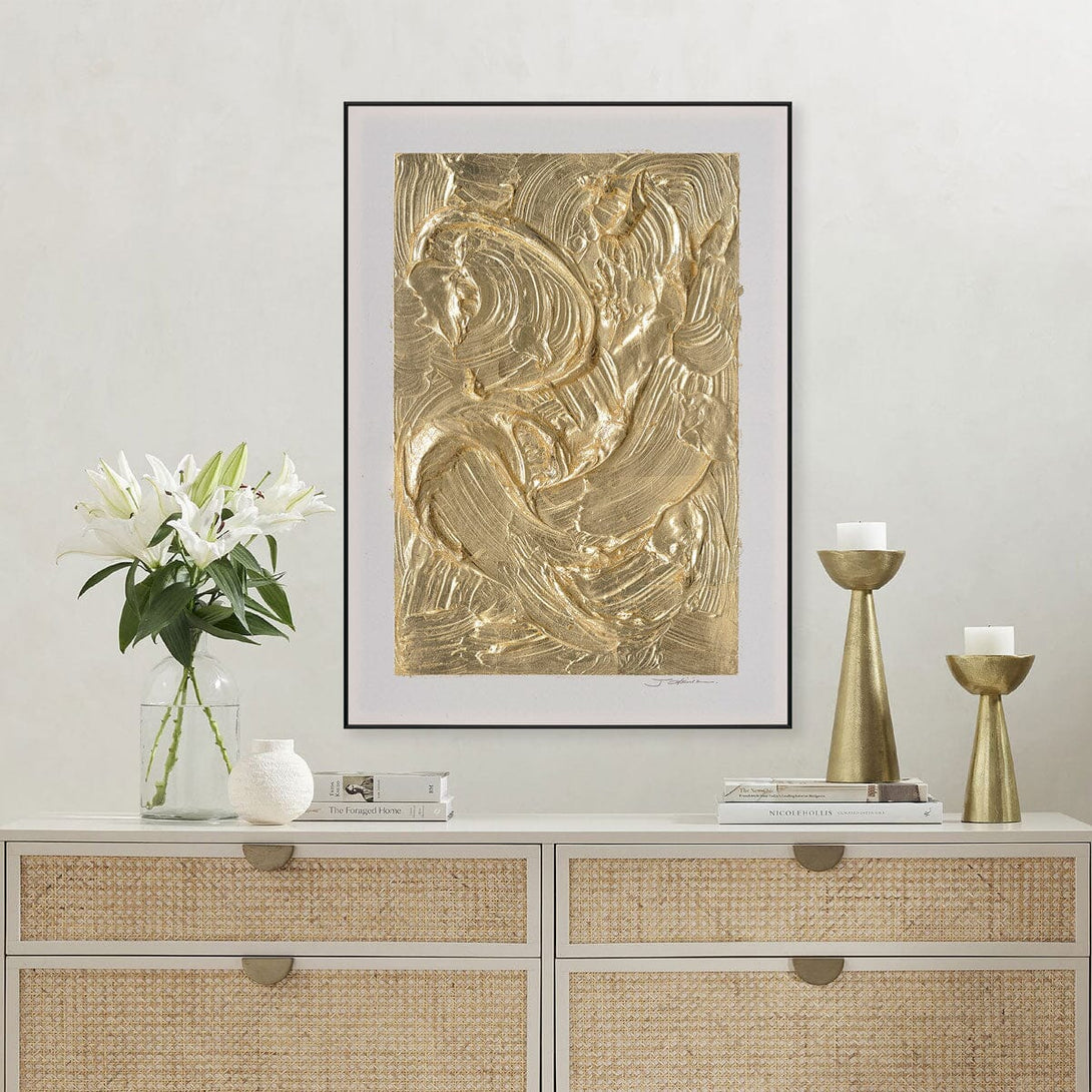 Dance of Light - Golden Textured Abstract #MM5009 Painting artwepaint 