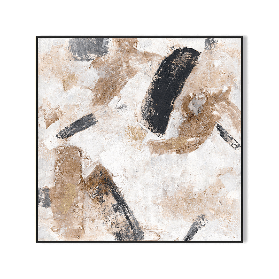 Desert Echo - Beige & Black Abstract Painting #M8107 Painting artwepaint 