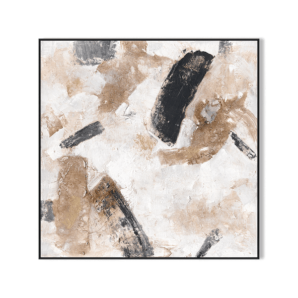 Desert Echo - Beige & Black Abstract Painting #M8107 Painting artwepaint 