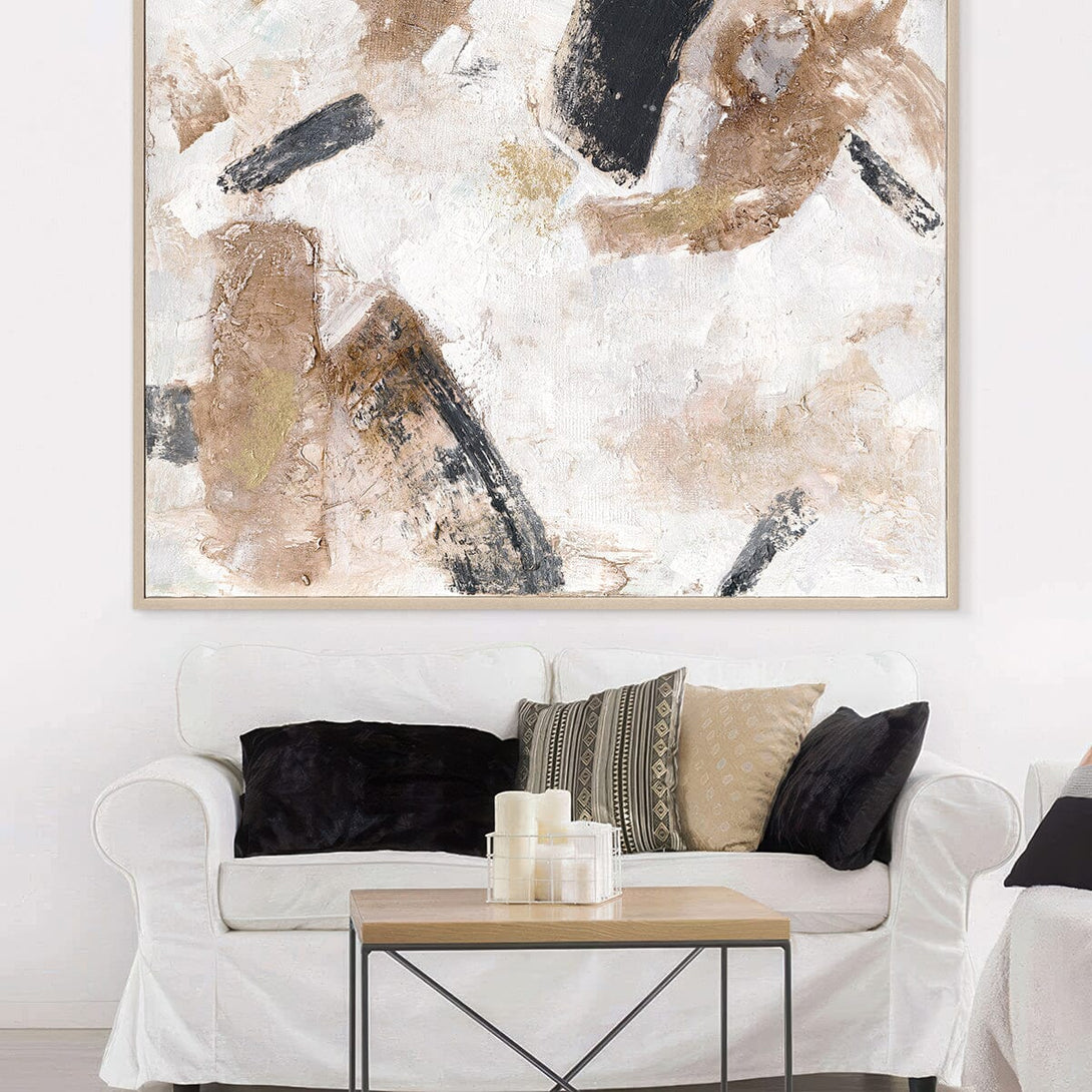 Desert Echo - Beige & Black Abstract Painting #M8107 Painting artwepaint 