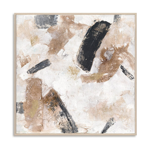 Desert Echo - Beige & Black Abstract Painting #M8107 Painting artwepaint 