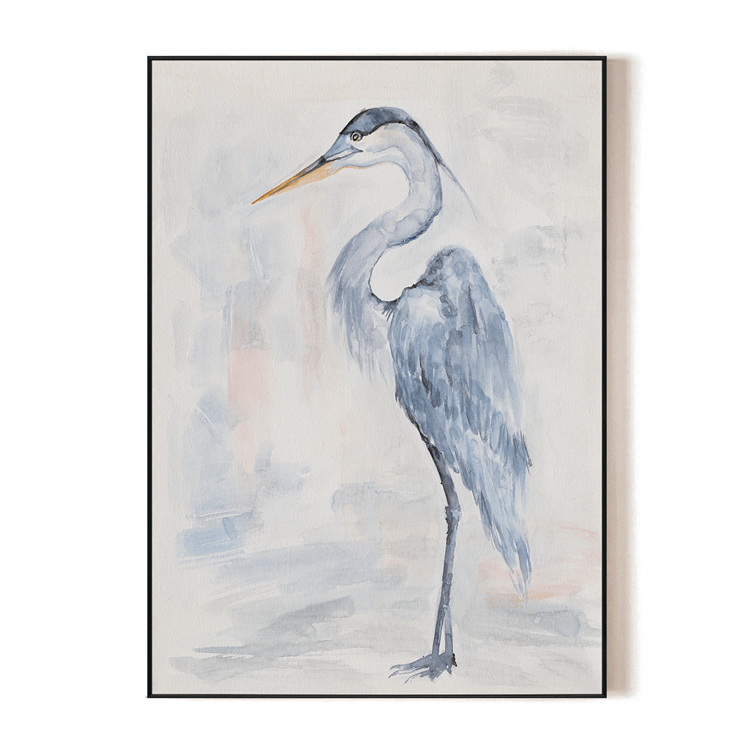 Distant Gaze - Blue Grey Heron Watercolor#M3587 Painting artwepaint 