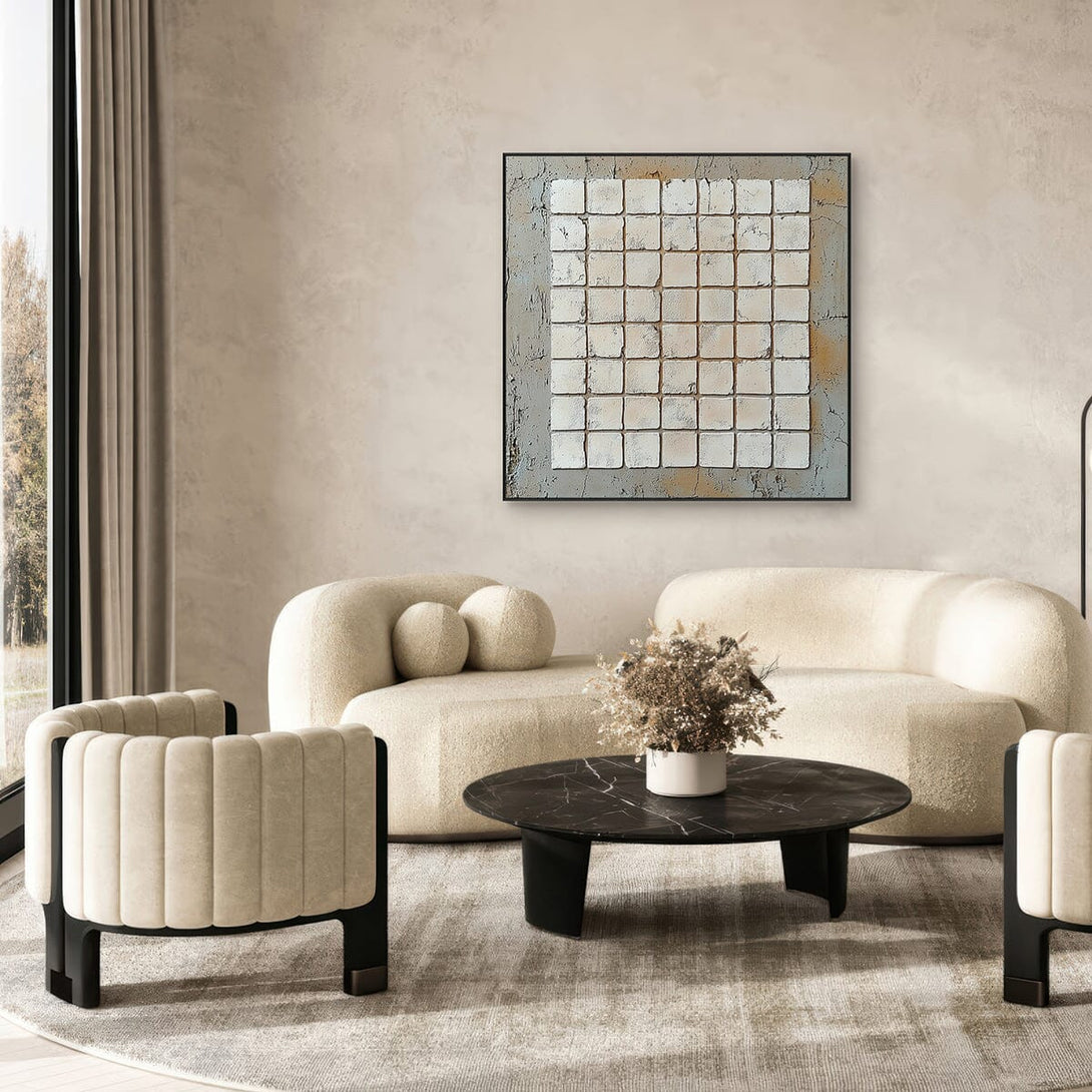 Earth Harmony - Textured Geometric Painting #RBH6(44) Painting artwepaint 