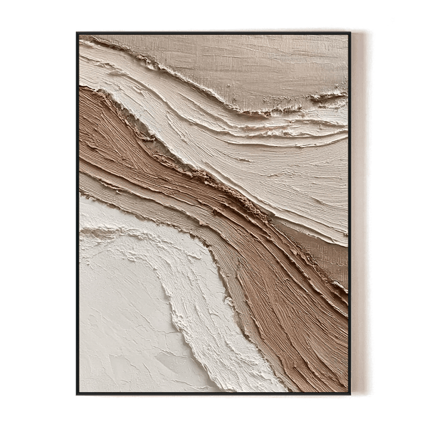 Earth Layers – Beige and Brown Abstract Textured Painting #RIS2(158) Painting artwepaint 