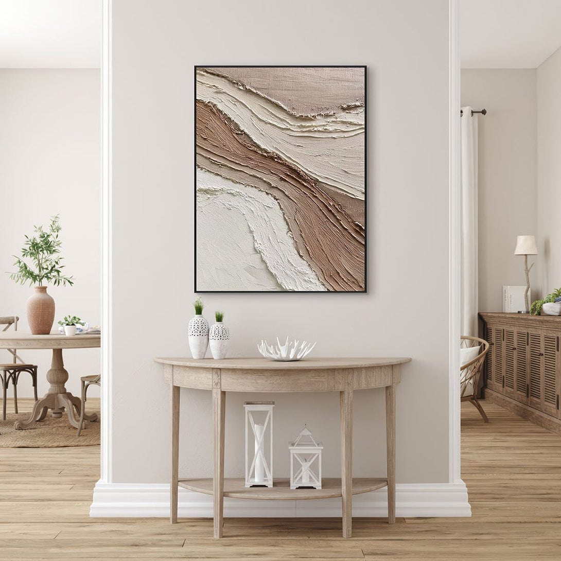 Earth Layers – Beige and Brown Abstract Textured Painting #RIS2(158) Painting artwepaint 