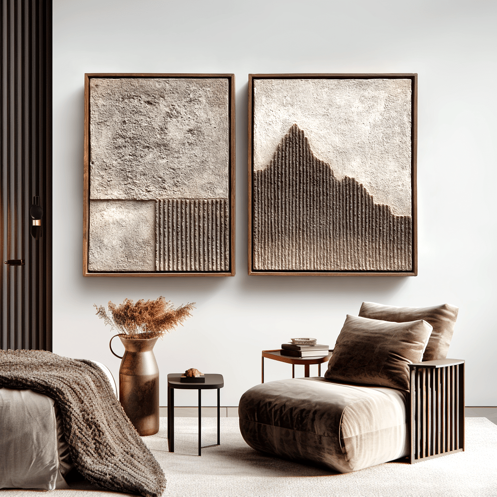 Earthen Harmony – Wabi-Sabi Relief Painting Set #awp83 Painting artwepaint 