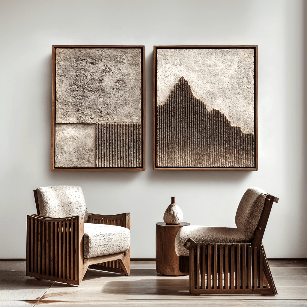 Earthen Harmony – Wabi-Sabi Relief Painting Set #awp83 Painting artwepaint 