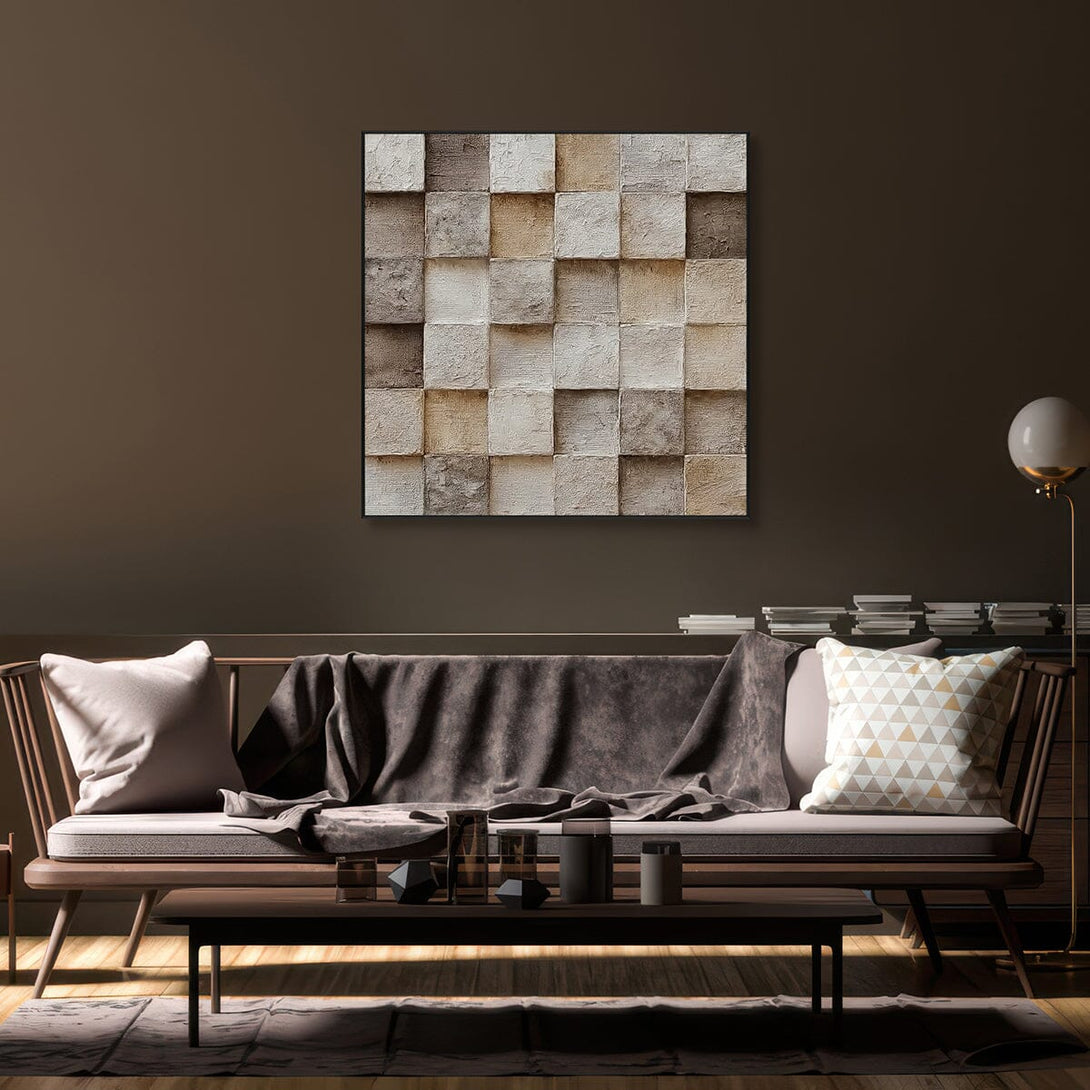 Earthy Tone Geometric Relief Wall Art #RIK1(268) Painting artwepaint 