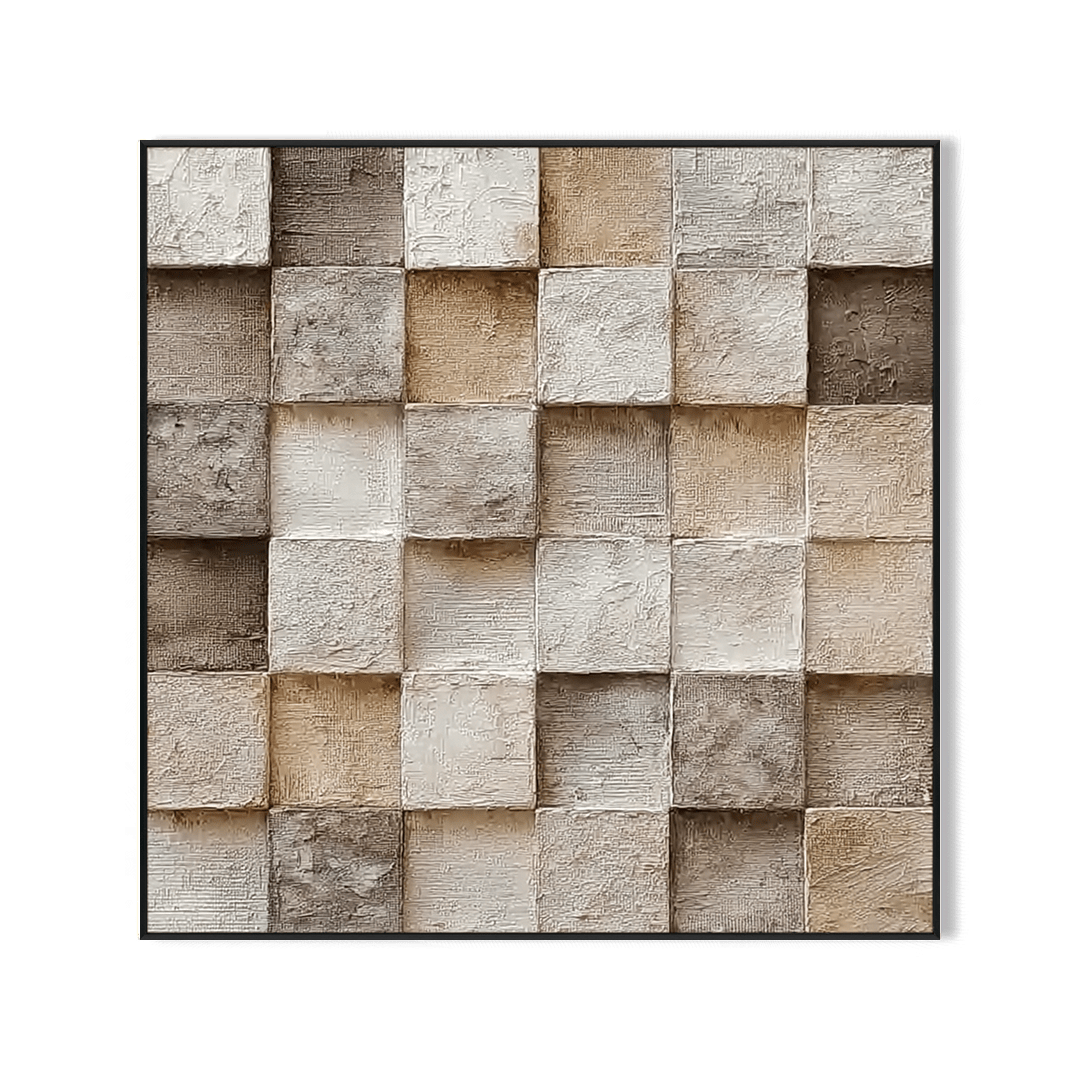 Earthy Tone Geometric Relief Wall Art #RIK1(268) Painting artwepaint 