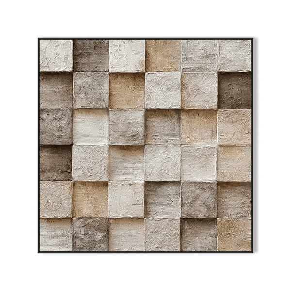 Earthy Tone Geometric Relief Wall Art #RIK1(268) Painting artwepaint 