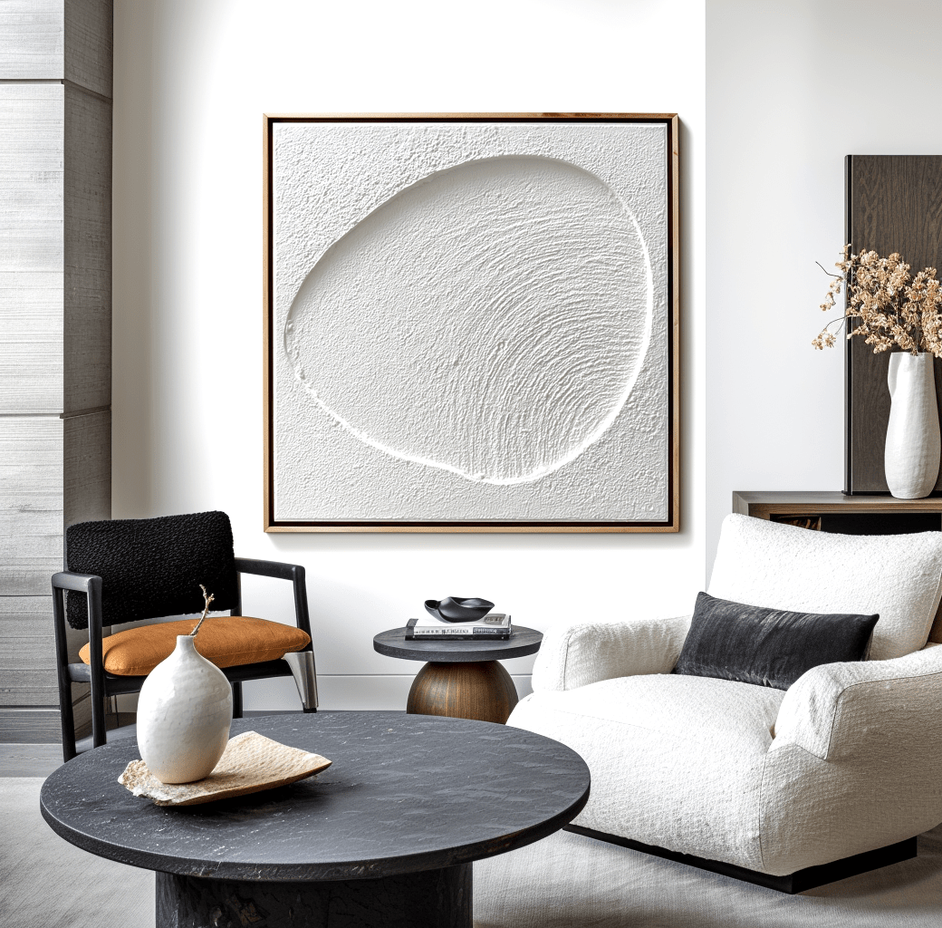 Echo Form – White Minimalist Textured Art #awp24 Painting artwepaint 